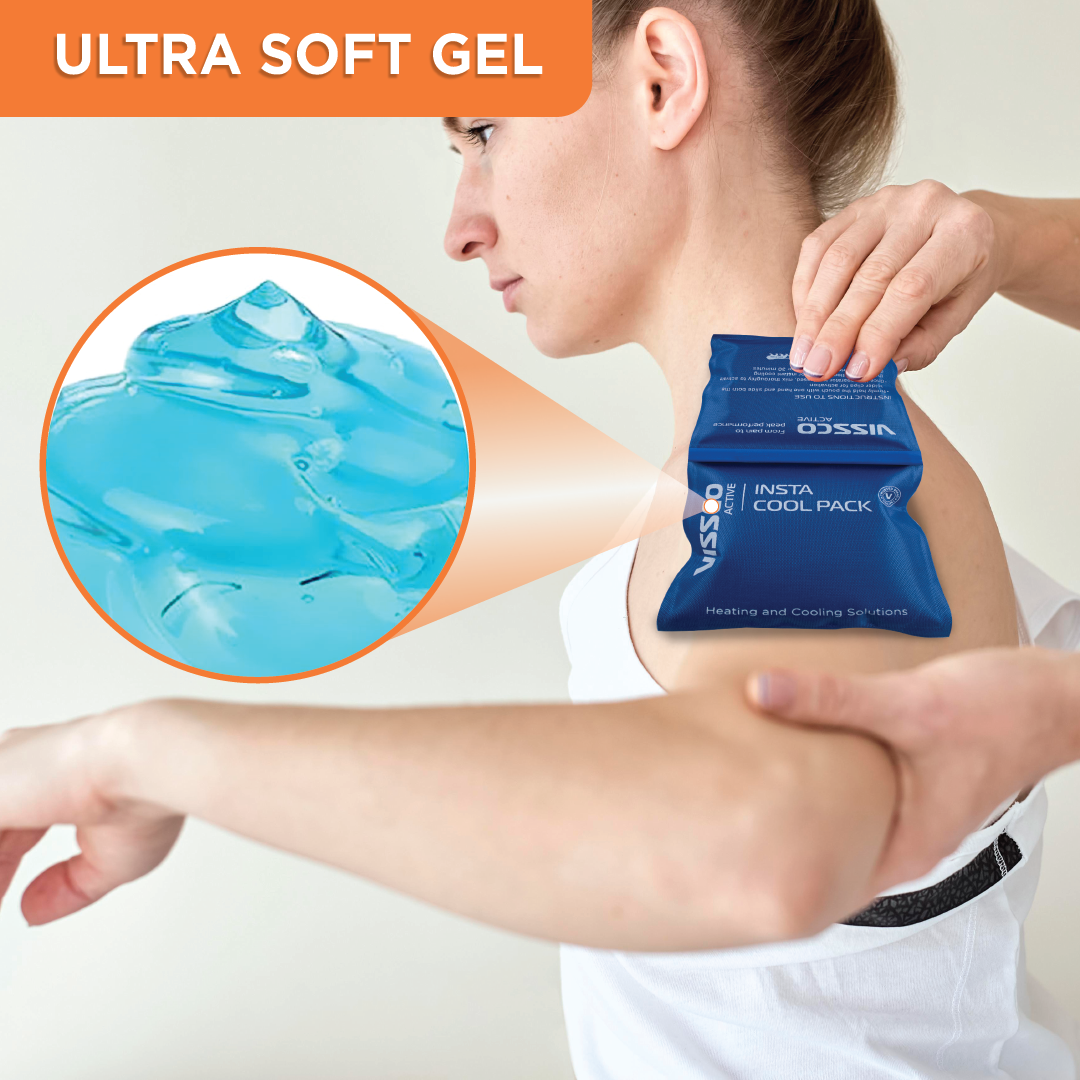 Vissco Insta Cool Gel Pack (2 Pieces) | Provides Instant Cooling Solution to Relieve Pain & Joint Stiffness (Blue)