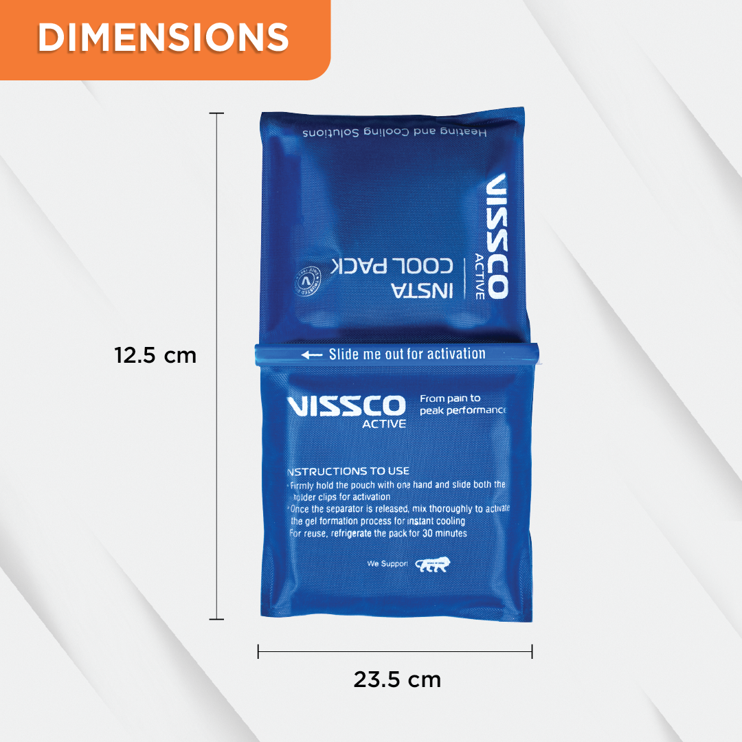 Vissco Insta Cool Gel Pack (2 Pieces) | Provides Instant Cooling Solution to Relieve Pain & Joint Stiffness (Blue)