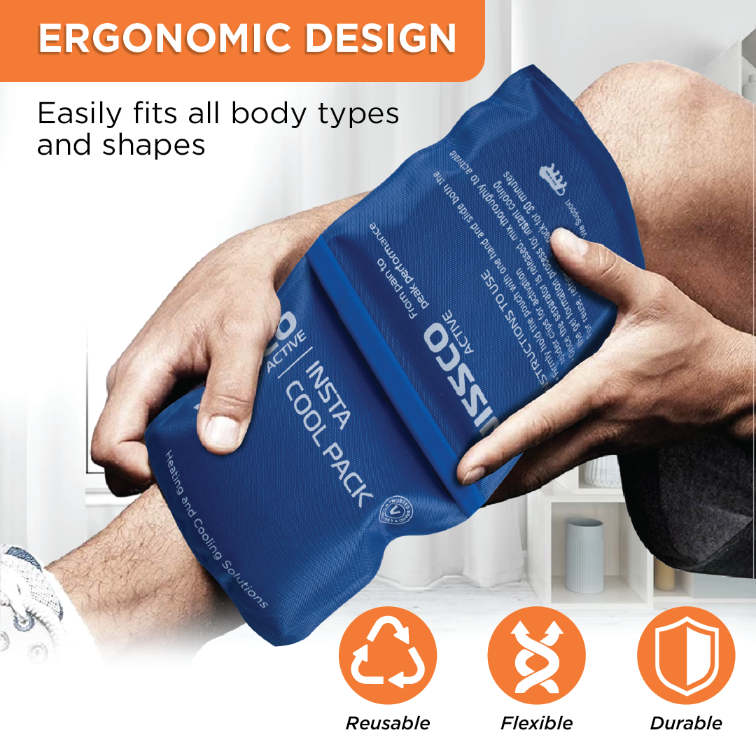 Vissco Insta Cool Gel Pack (2 Pieces) | Provides Instant Cooling Solution to Relieve Pain & Joint Stiffness (Blue)