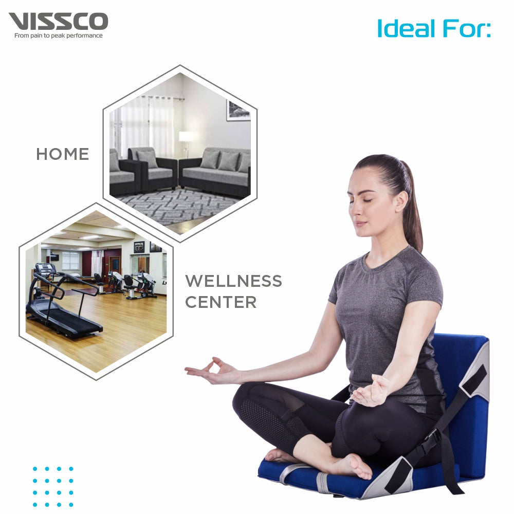 Orthopaedic Back Rest for Yoga| Helps to Correct Posture of the Low Back during Yoga (Blue) - Vissco Next