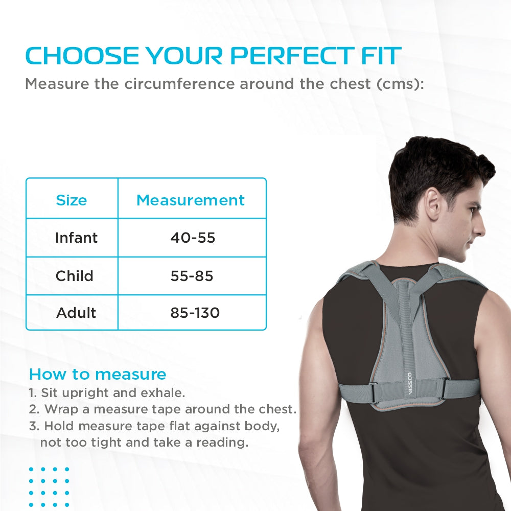 Vissco Clavicle Brace With Shoulder Sleeve | Provides Support to the Clavicle & Promote Healing (Grey)