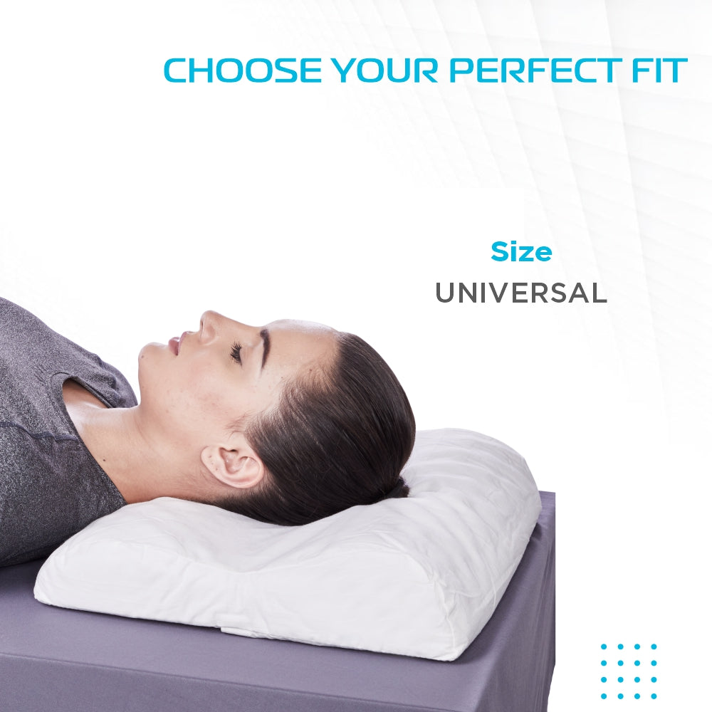 Vissco Cervical Contoured Pillow | Prevents Cervical Spondylitis, Mild Sprain & Stiff Neck (White)