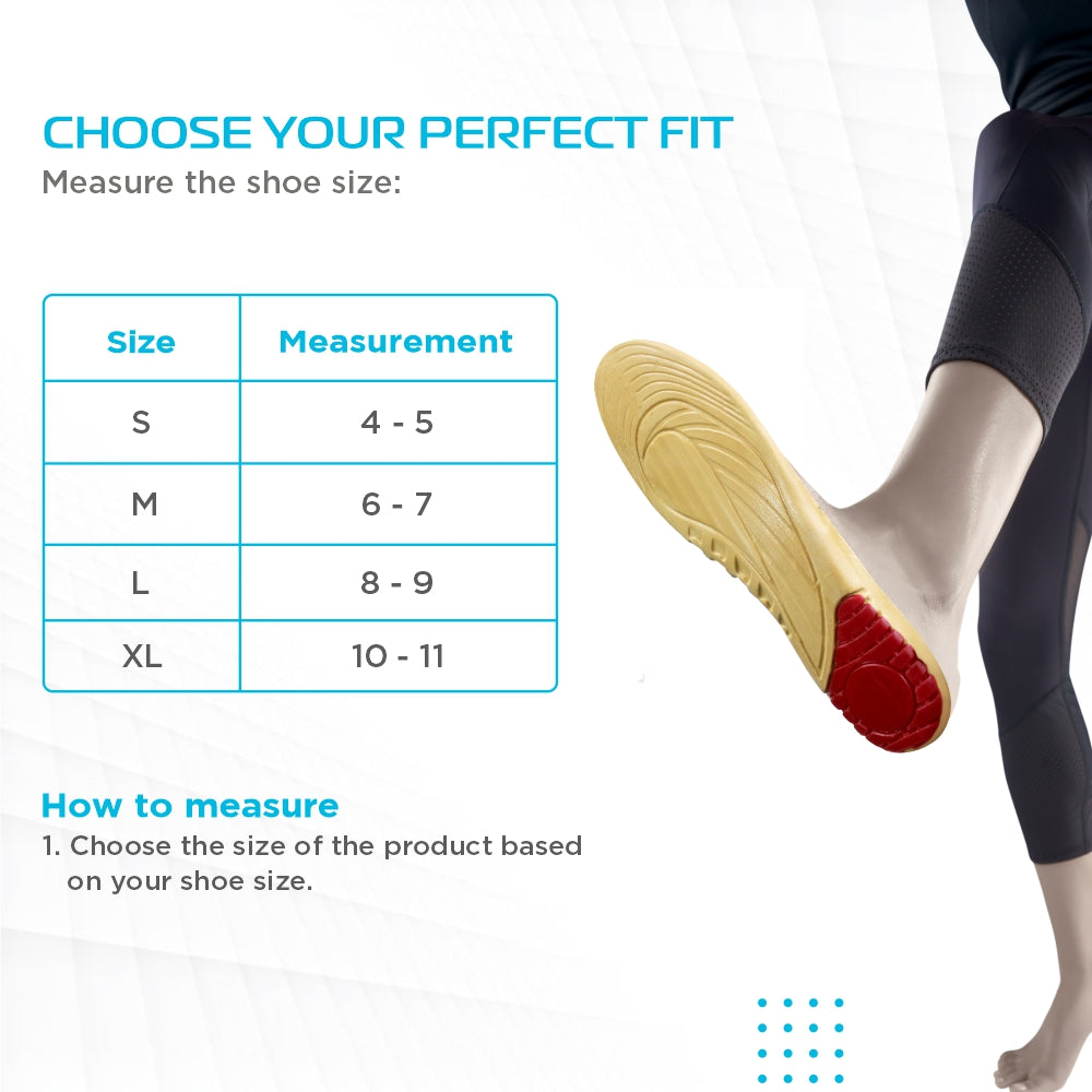 Vissco Orthopaedic Cushioned Insole | Foot Support for Shock Absorption | Reduces Pressure on the Heel & Relieves Pain (Multicolor)