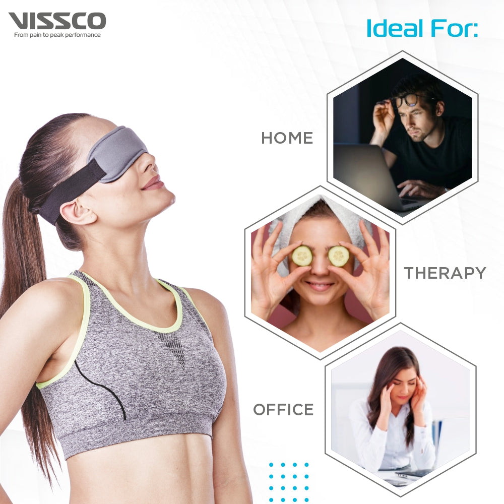 Vissco Eye Mask (Cool Gel)| Eye Relaxing Mask For Puffy, Tired Eyes | Dark Circles & Dry Eyes (Grey)