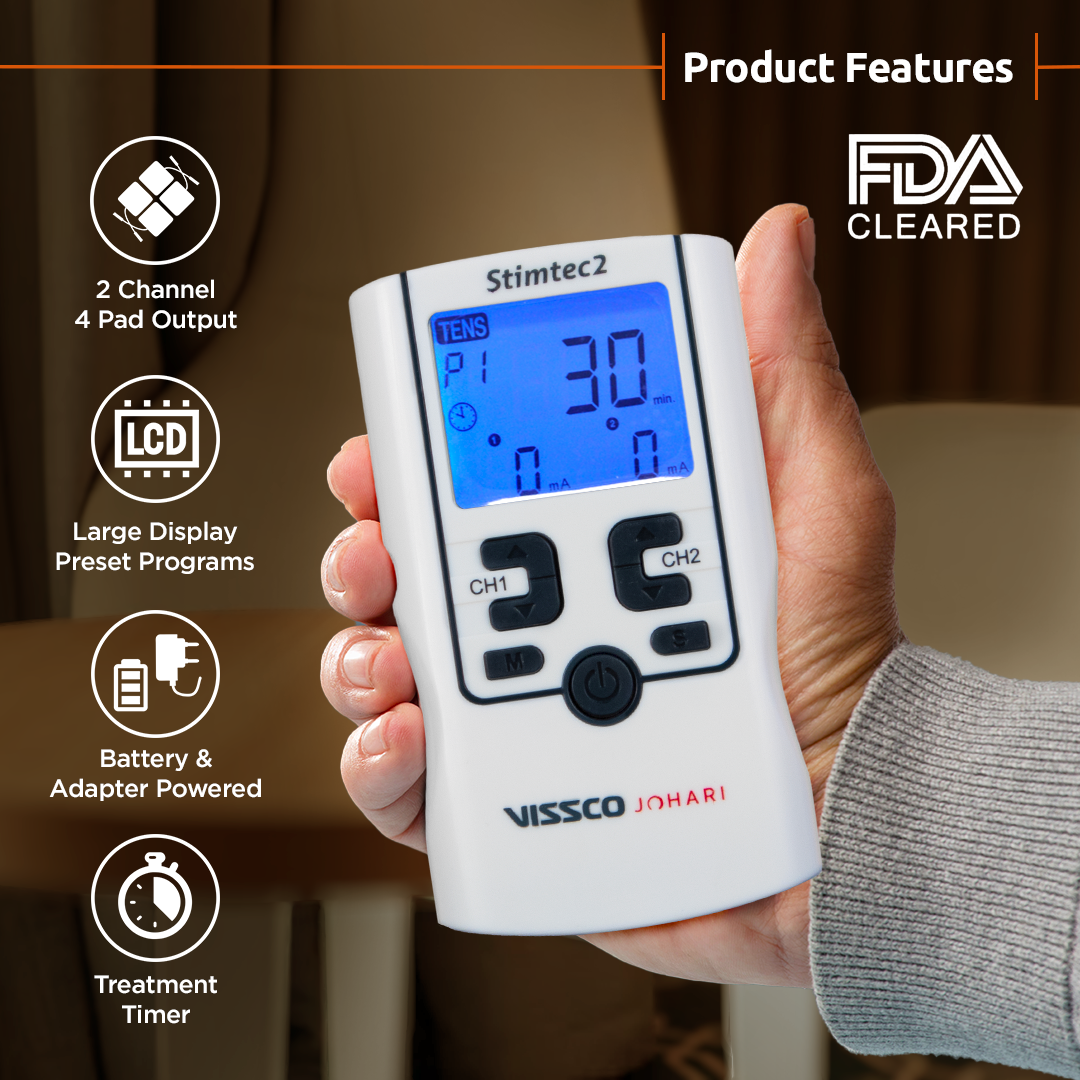 Vissco Johari StimTec-2 | Portable Electrotherapy Device | Use for Muscle Strengthening & Pain Relief