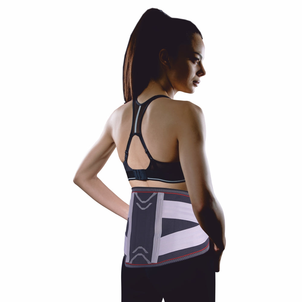 Vissco Lumbo Sacral Corset With Silicone Pressure Pad & Double Straps (Moderate Support) | Provides Support for Optimum Compression at the Lumbar Spine (Grey)