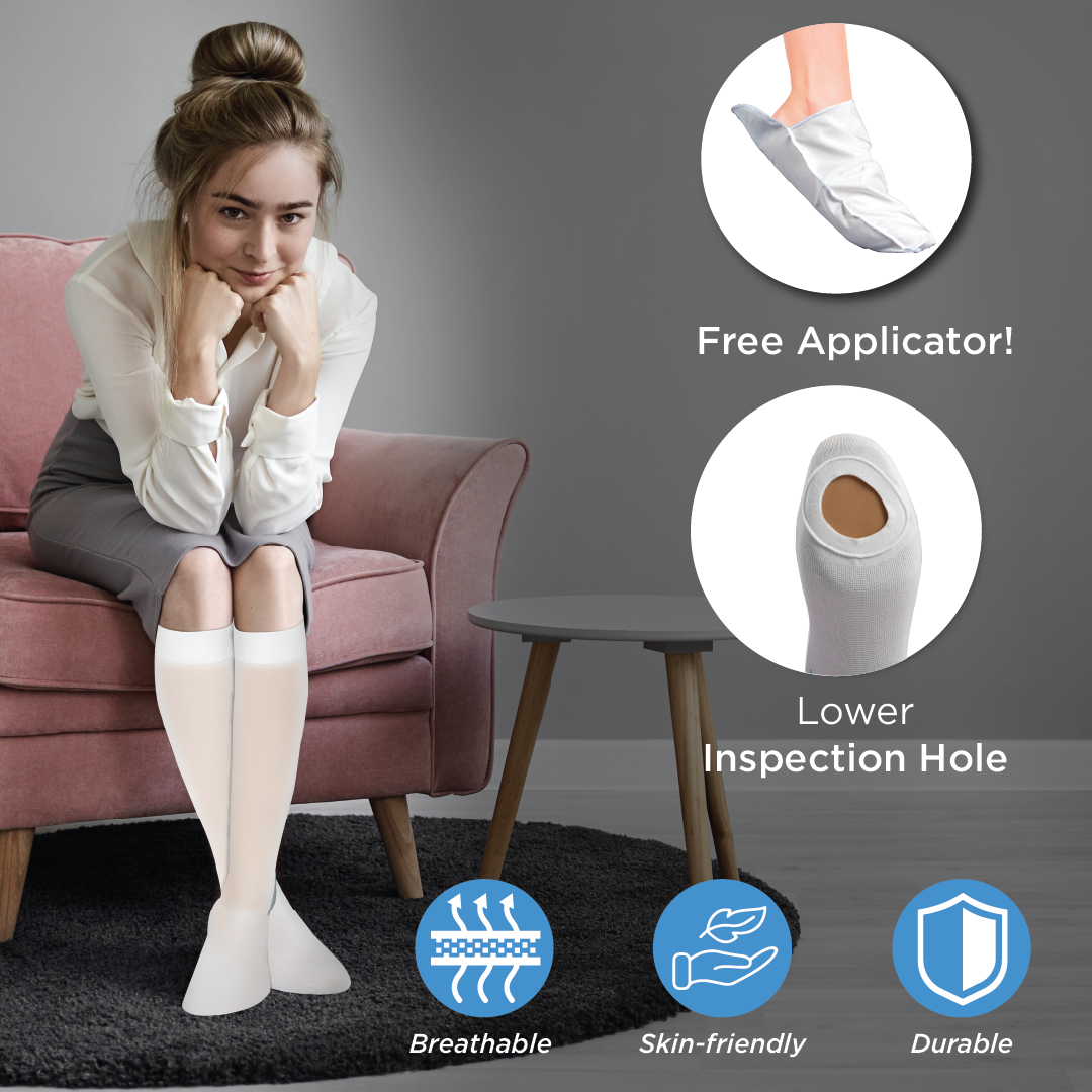 Vissco Anti-Embolism Stocking (13-18 mmHg) - Knee Length | Closed Toe with Lower Inspection Hole