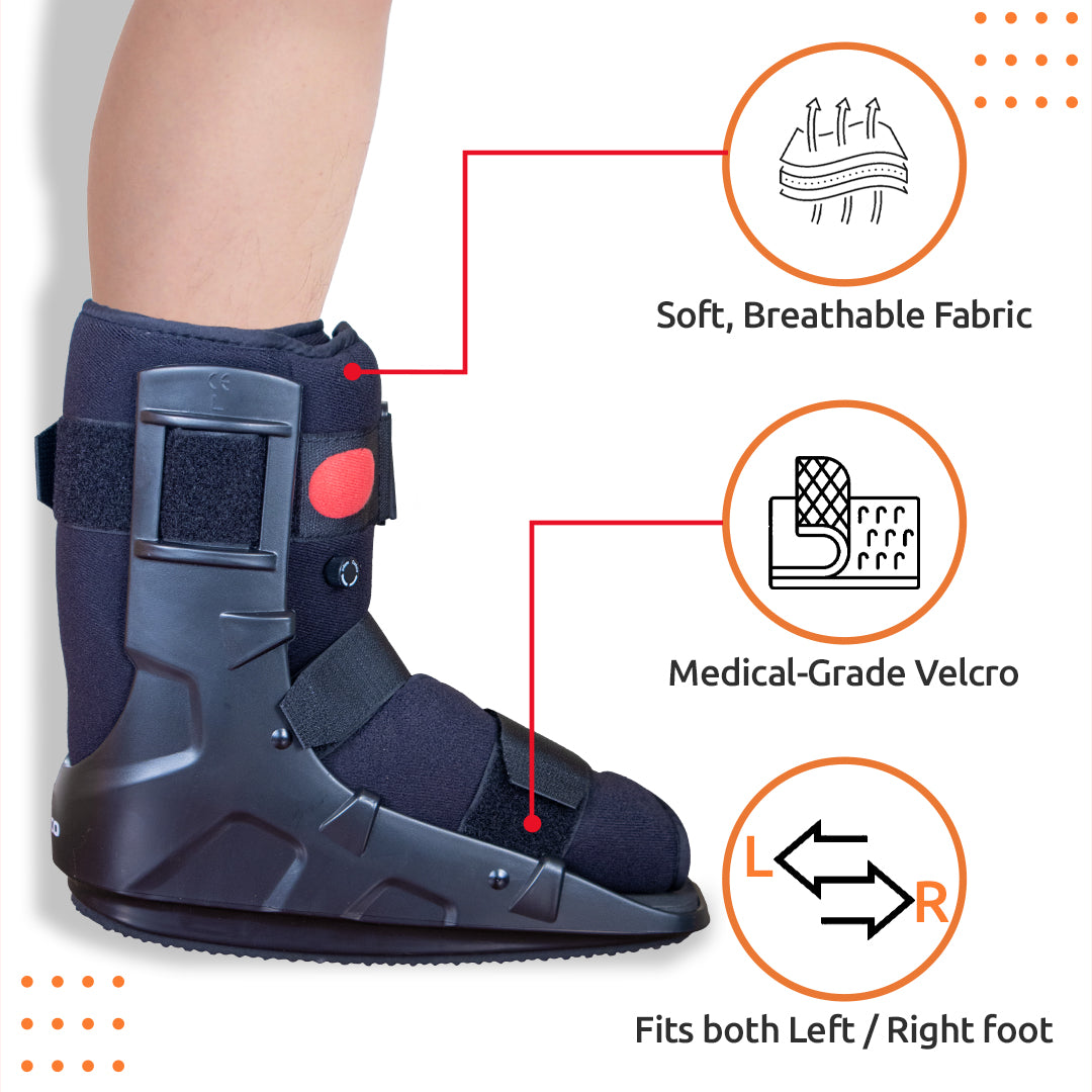 Vissco Pneumatic Walker Boot (Single Push Button - Short Type with 11" Height)