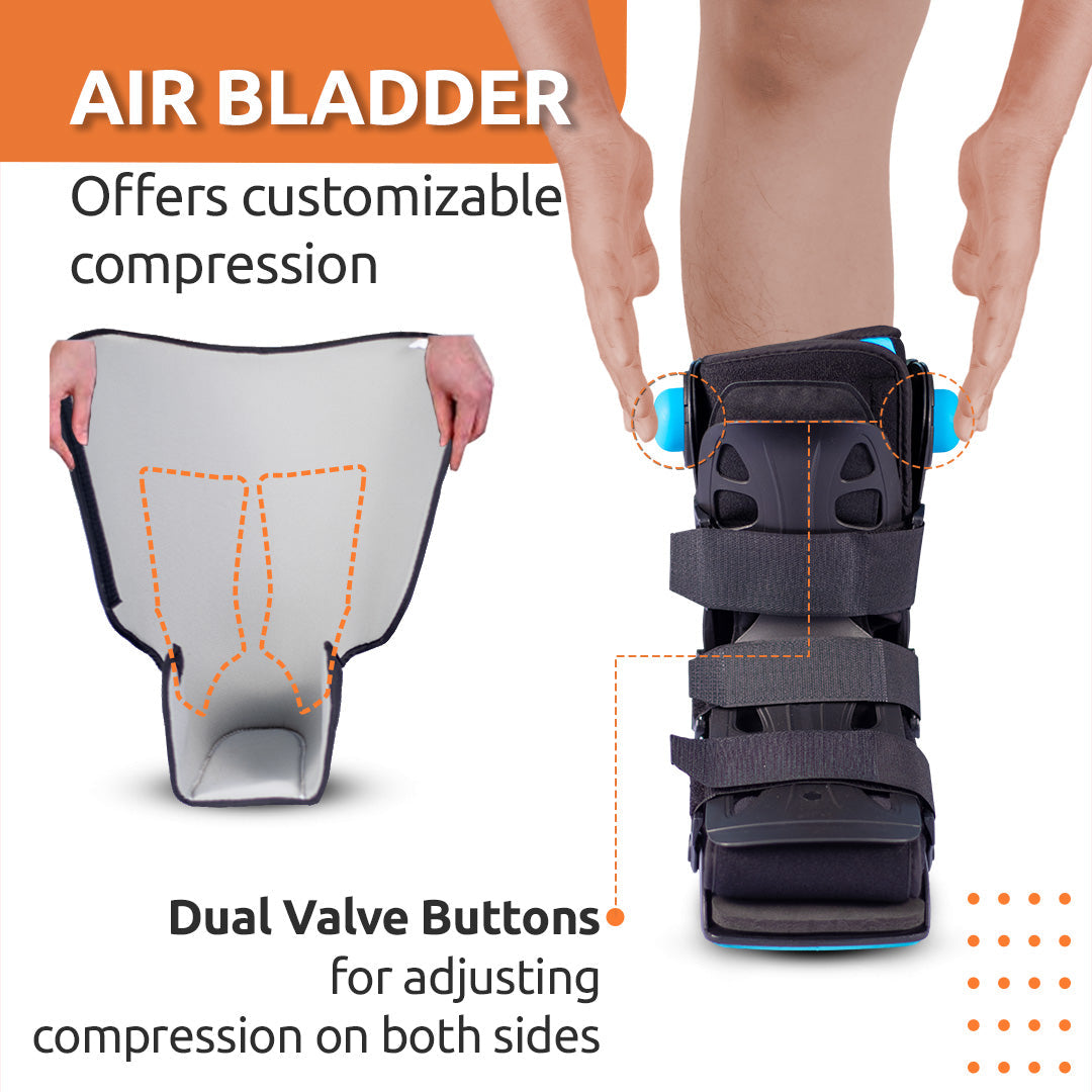 Vissco Pneumatic Walker Boot (Double Push Button - Short Type with 11" Height)