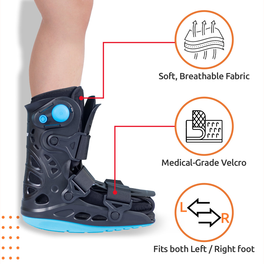 Vissco Pneumatic Walker Boot (Double Push Button - Short Type with 11" Height)