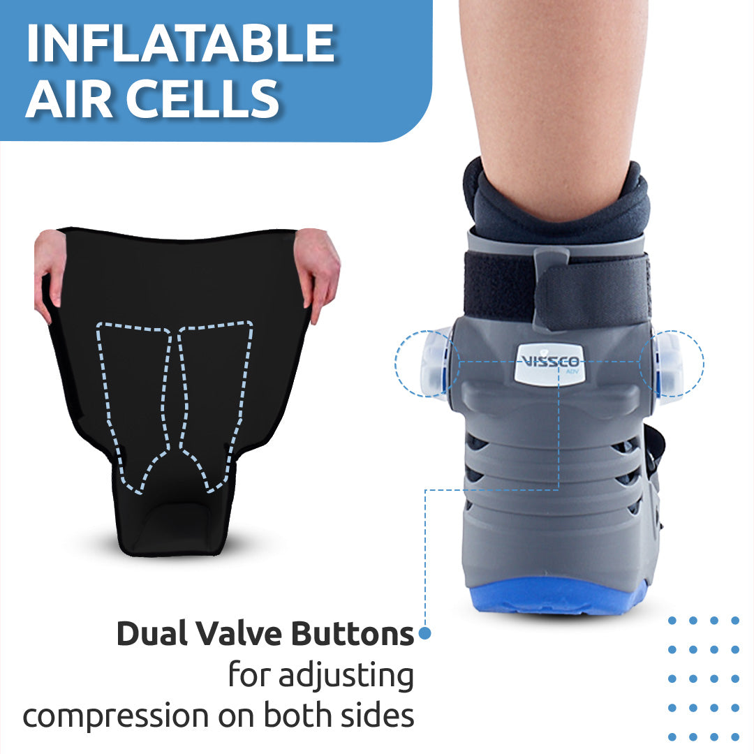 Vissco ADV Pneumatic Walker Boot - with Double Push Button | Short, 11-inch