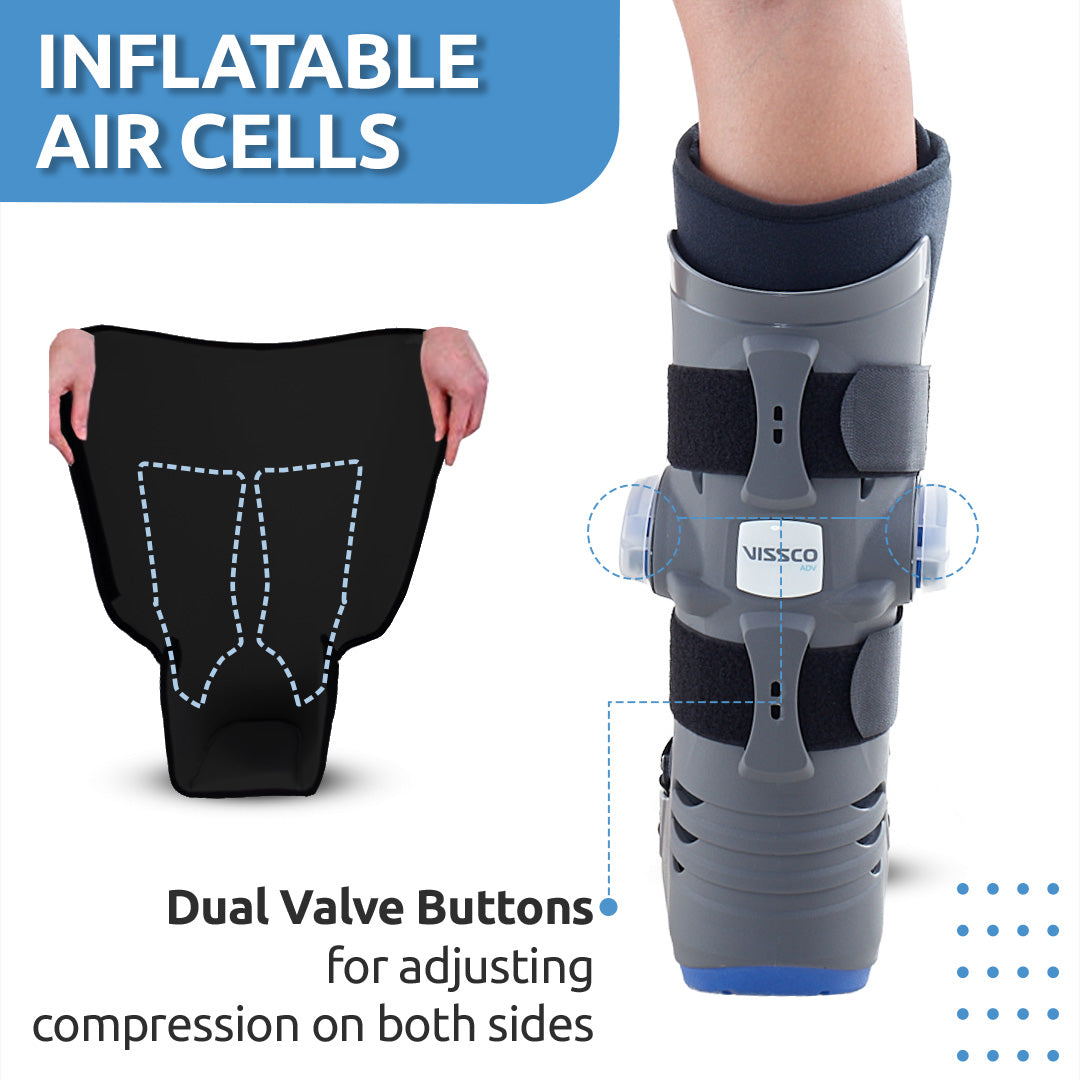 Vissco ADV Pneumatic Walker Boot - with Double Push Button | Long, 17-inch