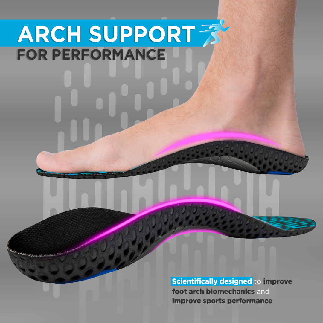 Footsol Nxt Performance Insole by VISSCO | High Arch Support Gel & Memory Foam Insoles | Heel Cushioning, Odor-Free Inserts for Supination, Plantar Fasciitis Relief, Running, Walking, Sports & Work Shoes