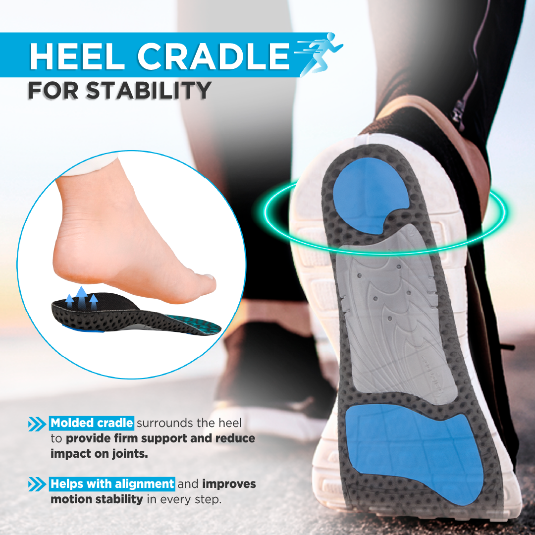 Footsol Nxt Performance Insole by VISSCO | High Arch Support Gel & Memory Foam Insoles | Heel Cushioning, Odor-Free Inserts for Supination, Plantar Fasciitis Relief, Running, Walking, Sports & Work Shoes