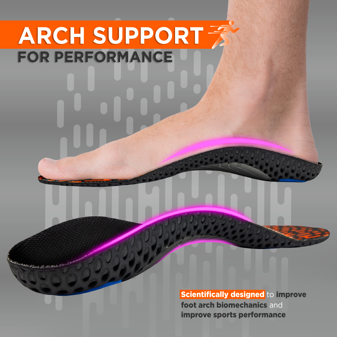 Footsol Nxt Performance Insole by VISSCO | Medium Arch Support Gel & Memory Foam Insoles | All-Day Comfort, Balanced Pressure Relief, Odor-Free Inserts for Walking, Running, Work & Sports Shoes
