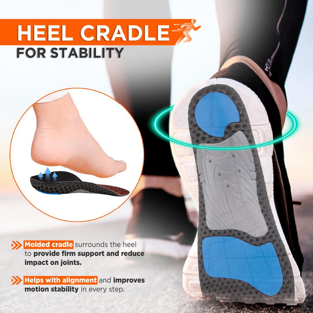 Footsol Nxt Performance Insole by VISSCO | Medium Arch Support Gel & Memory Foam Insoles | All-Day Comfort, Balanced Pressure Relief, Odor-Free Inserts for Walking, Running, Work & Sports Shoes