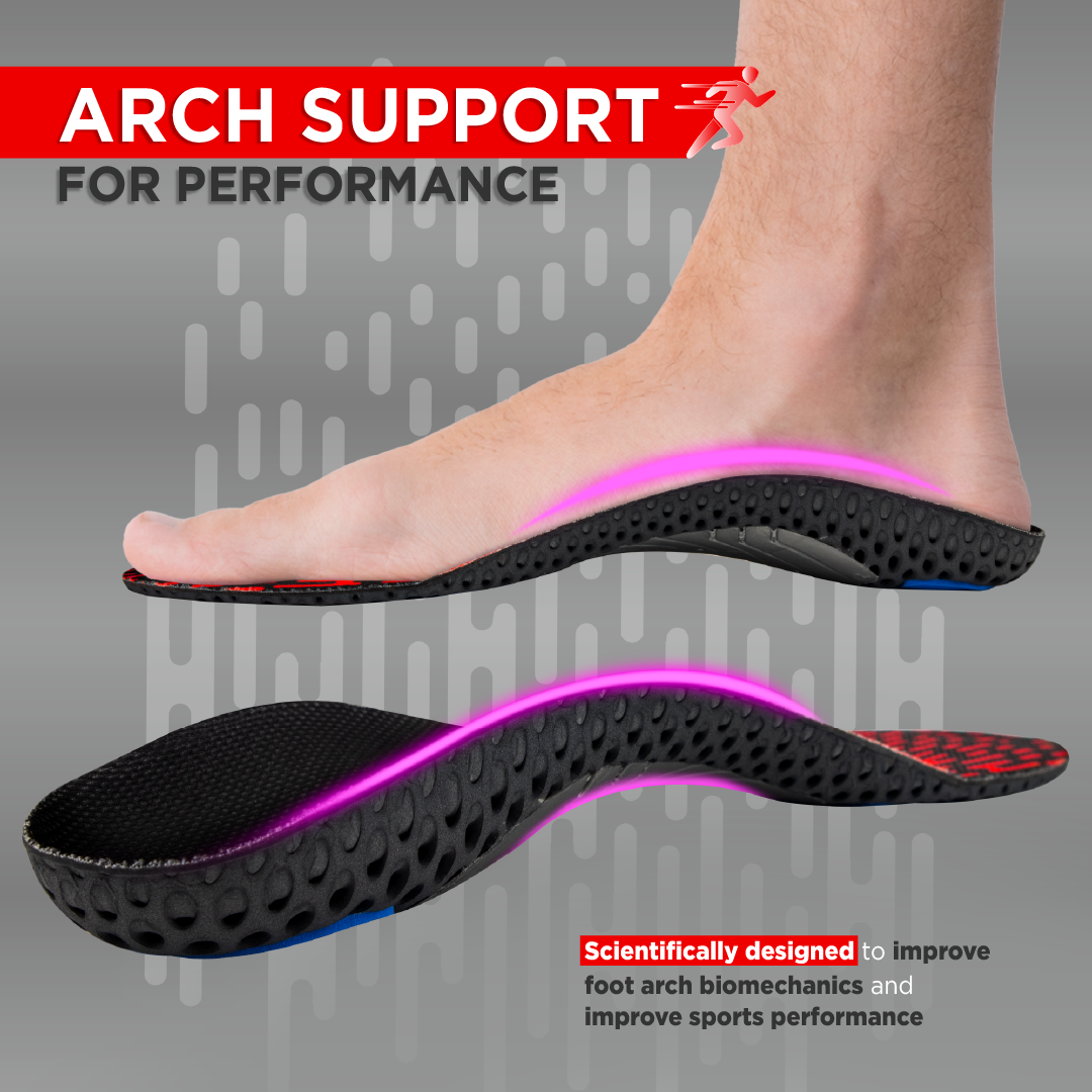 Footsol Nxt Performance Insole by VISSCO | Low Arch & Flat Foot Support Gel Insoles | Memory Foam, Pronation Control, Heel Cushioning, Odor-Free Inserts for Walking, Sports, Work & Daily Use