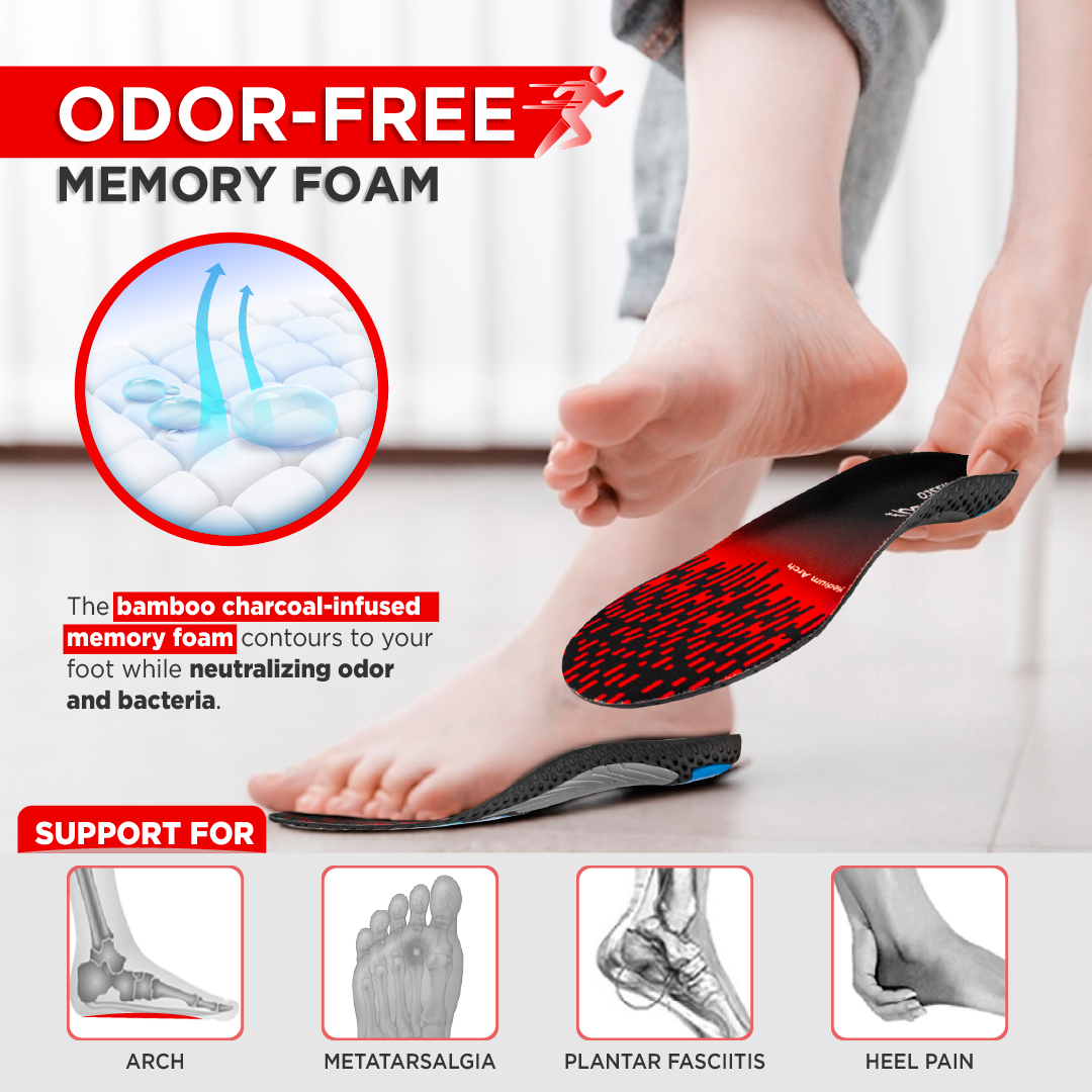 Footsol Nxt Performance Insole by VISSCO | Low Arch & Flat Foot Support Gel Insoles | Memory Foam, Pronation Control, Heel Cushioning, Odor-Free Inserts for Walking, Sports, Work & Daily Use