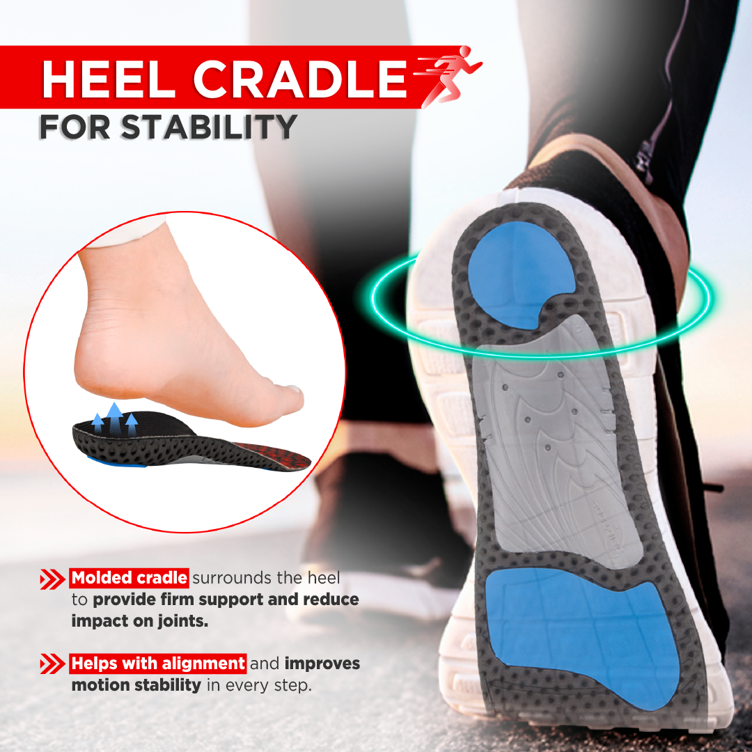 Footsol Nxt Performance Insole by VISSCO | Low Arch & Flat Foot Support Gel Insoles | Memory Foam, Pronation Control, Heel Cushioning, Odor-Free Inserts for Walking, Sports, Work & Daily Use