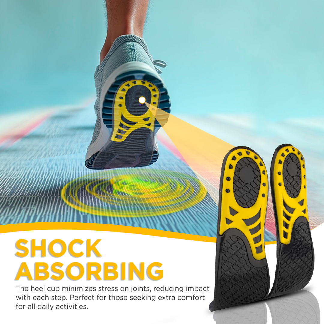 FOOTSOL Premium Gel Insoles (by VISSCO) for All-Day Comfort & Pain Relief | Dual-Gel Cushioning, Shock Absorbing Heel, Breathable & Trim-to-Fit Design for Work, Sports & Daily Use