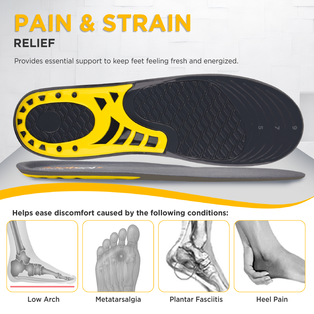 FOOTSOL Premium Gel Insoles (by VISSCO) for All-Day Comfort & Pain Relief | Dual-Gel Cushioning, Shock Absorbing Heel, Breathable & Trim-to-Fit Design for Work, Sports & Daily Use