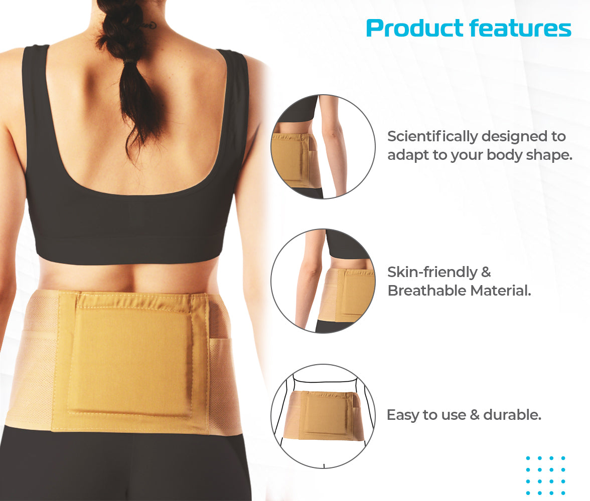Magnetic Back Support for for the Lumbar Spine | Back Injury | Pain Solution for Back (Beige) - Vissco Next