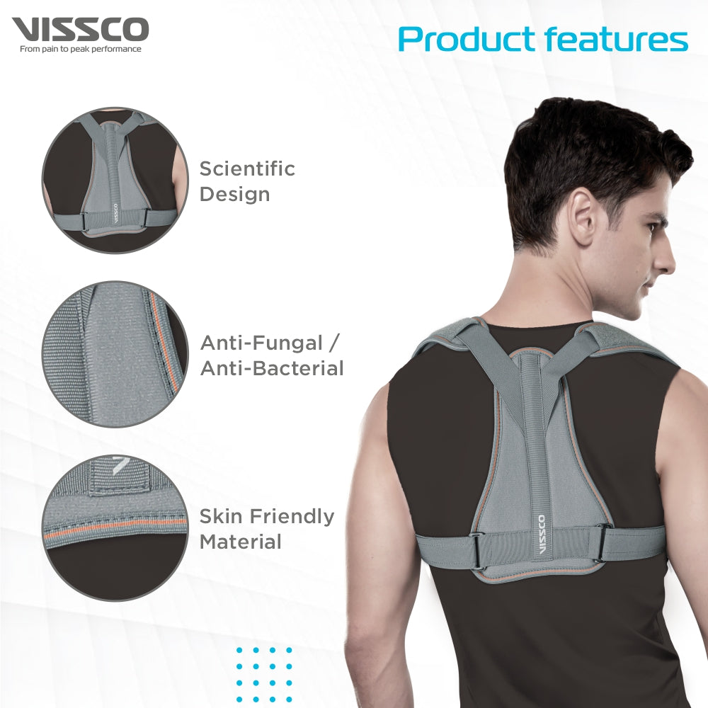 Vissco Clavicle Brace With Shoulder Sleeve | Provides Support to the Clavicle & Promote Healing (Grey)