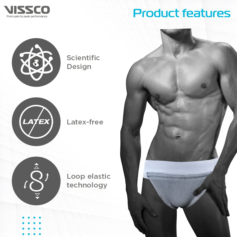 Vissco Scrotal Support | Helps to Relieve Pain, Discomfort, Strain of Inflamed or Sagging Testicles (Grey)