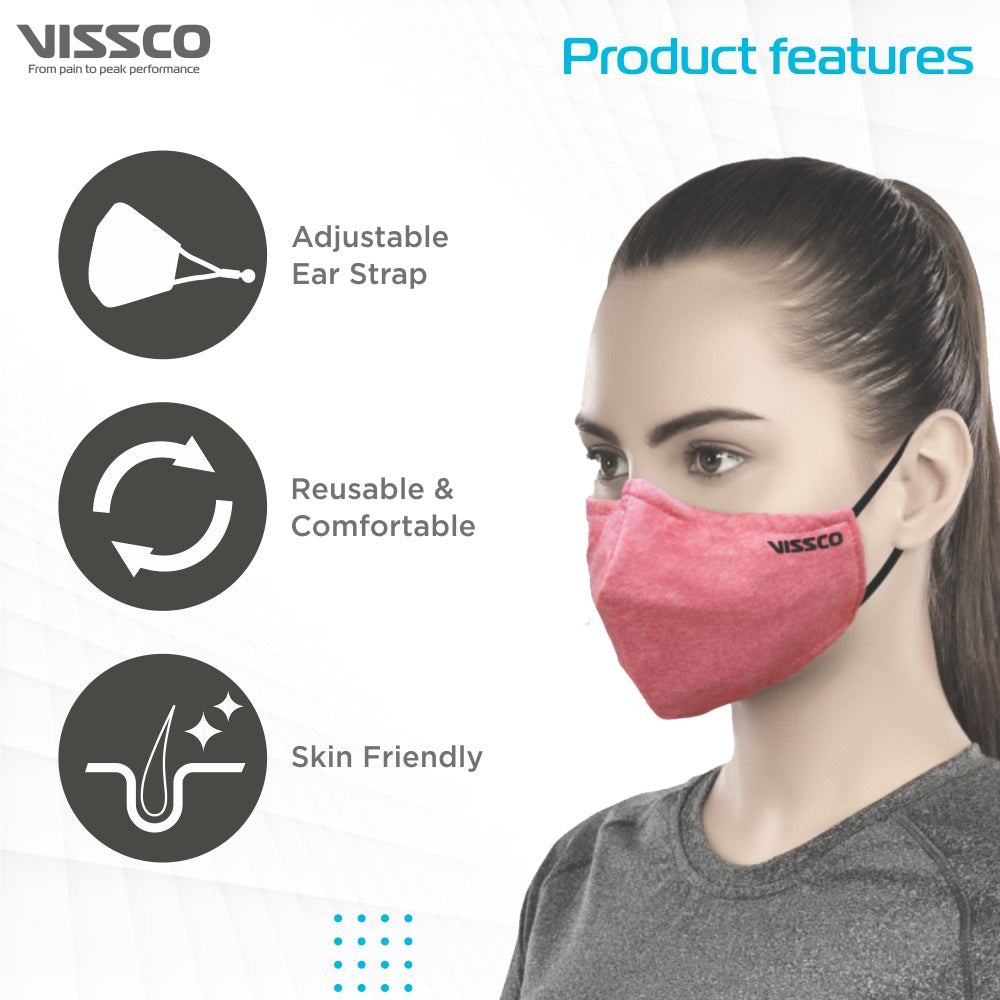 Reusable & Comfortable Face Mask | Washable Breathable Mask With Adjustable Ear Loop & Nose Clip - Vissco Next