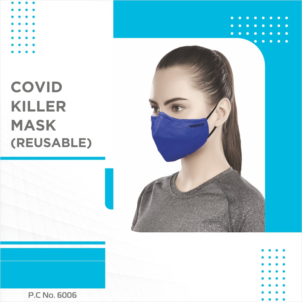 Reusable & Comfortable Face Mask | Washable Breathable Mask With Adjustable Ear Loop & Nose Clip - Vissco Next