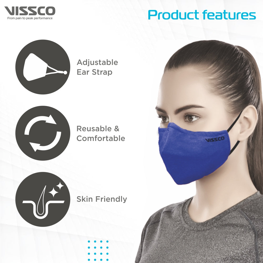 Reusable & Comfortable Face Mask | Washable Breathable Mask With Adjustable Ear Loop & Nose Clip - Vissco Next
