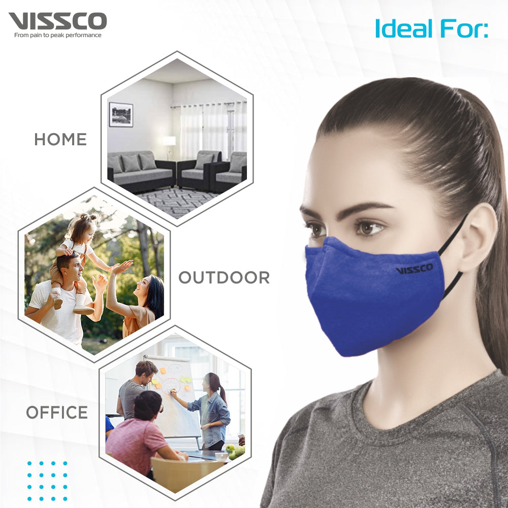 Reusable & Comfortable Face Mask | Washable Breathable Mask With Adjustable Ear Loop & Nose Clip - Vissco Next