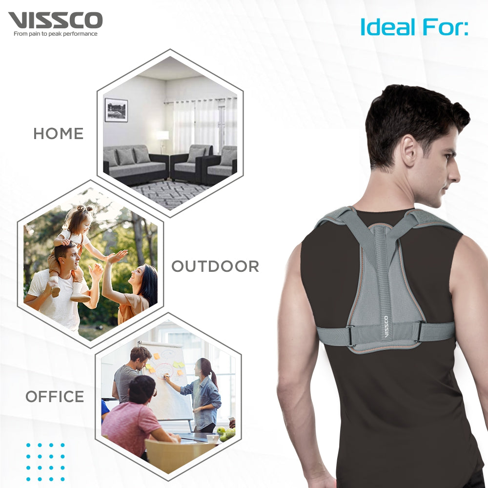 Vissco Clavicle Brace With Shoulder Sleeve | Provides Support to the Clavicle & Promote Healing (Grey)