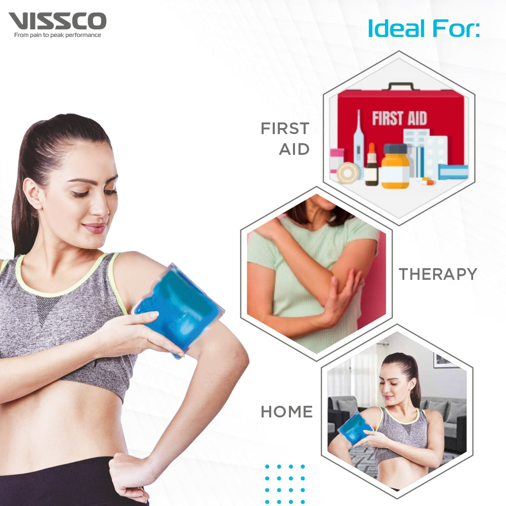 Vissco Icecool Gel Pack | Re-Freezable for Instant Pain Relief & Swelling (Blue)