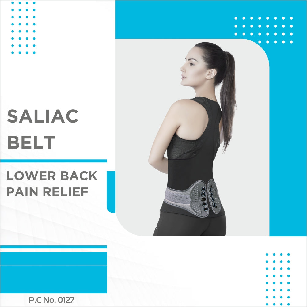 Vissco Saliac Lacepull Belt | Provides Moderate Back Support for Compression & Stability to the Sacroiliac Joint (Grey)