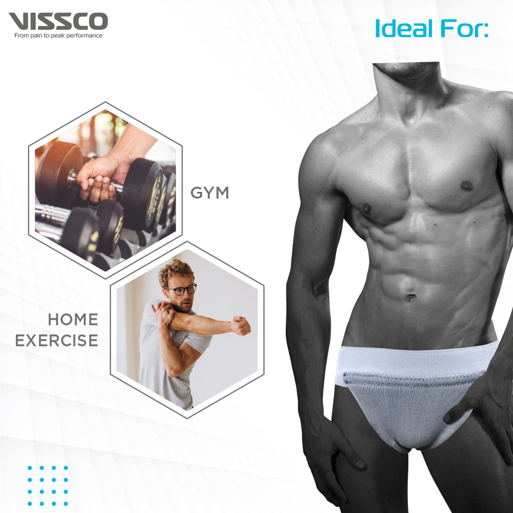 Vissco Scrotal Support | Helps to Relieve Pain, Discomfort, Strain of Inflamed or Sagging Testicles (Grey)