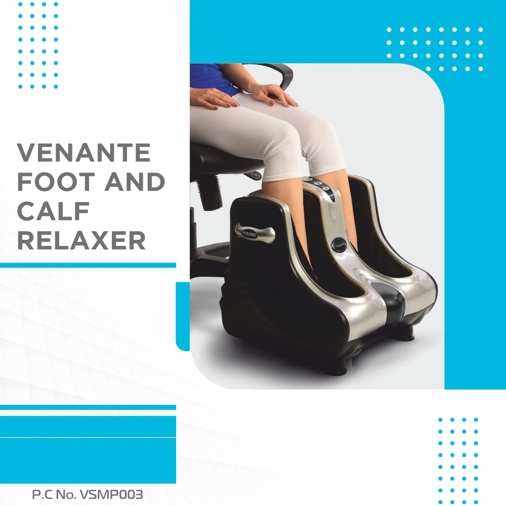 Vissco Foot & Calf Massager | Provides Muscle Relaxer for Calf/Foot | Improves Blood Circulation with Heat Vibration (Black)