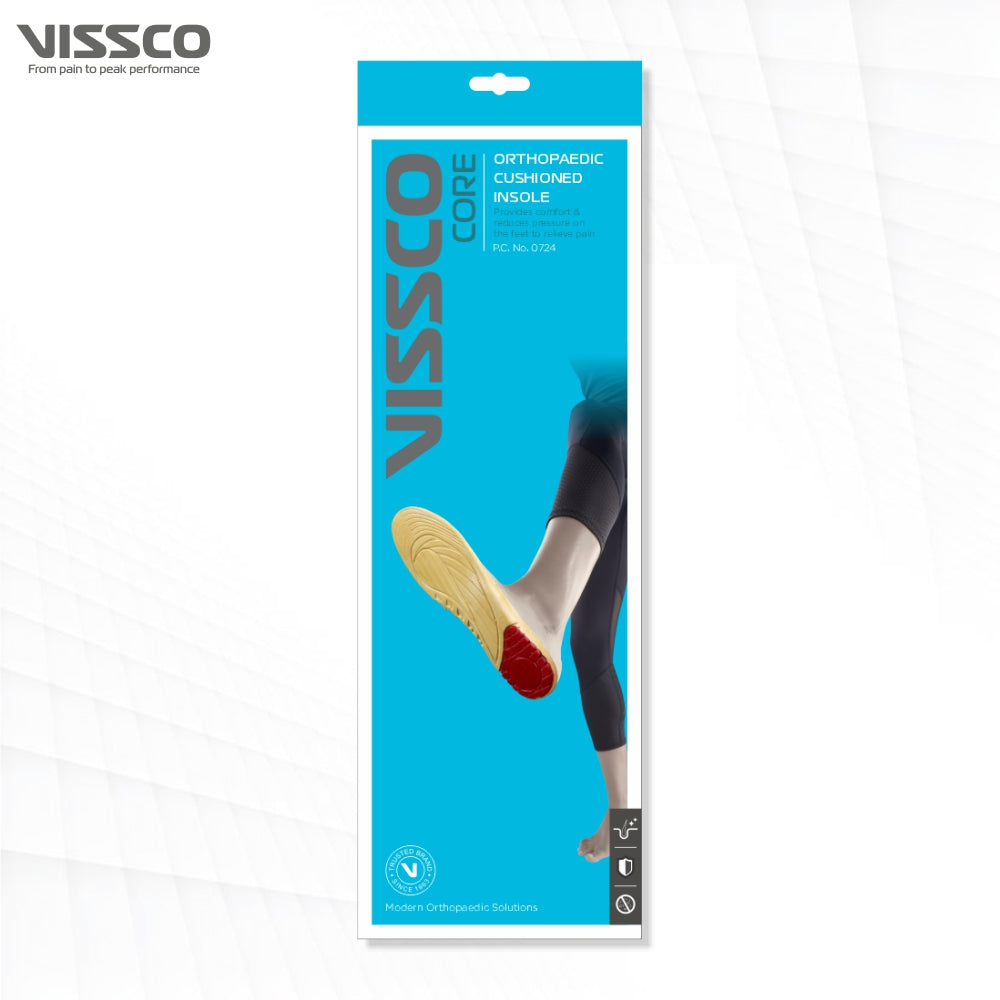 Vissco Orthopaedic Cushioned Insole | Foot Support for Shock Absorption | Reduces Pressure on the Heel & Relieves Pain (Multicolor)