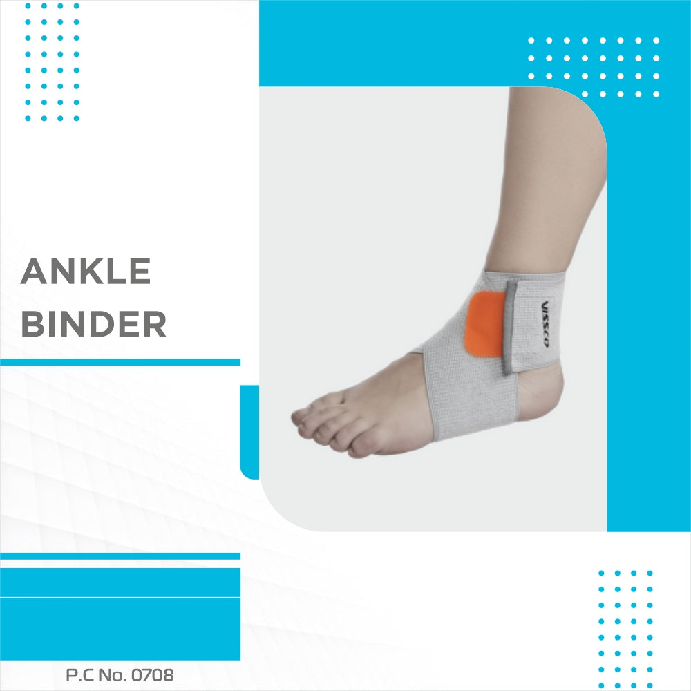 Vissco Ankle Binder (Mild Support) | Ankle Support for Sprained / Swollen Ankles | Effective for Ligament/Sports Injuries (Grey)