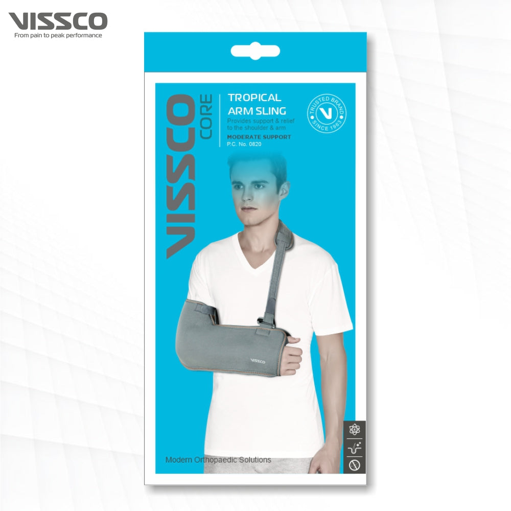 Vissco Tropical Arm Sling  | Provides Mild  Support & Stability to the Shoulder in Resting Position to Promote Healing - Grey Color