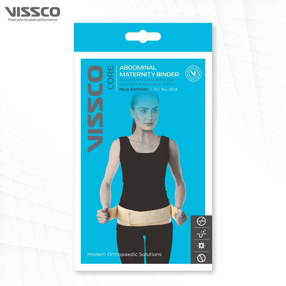 Vissco Abdominal Maternity Binder for Toning of Abdominal Muscles | Waist Support | Tummy Fat Reduction (Beige)