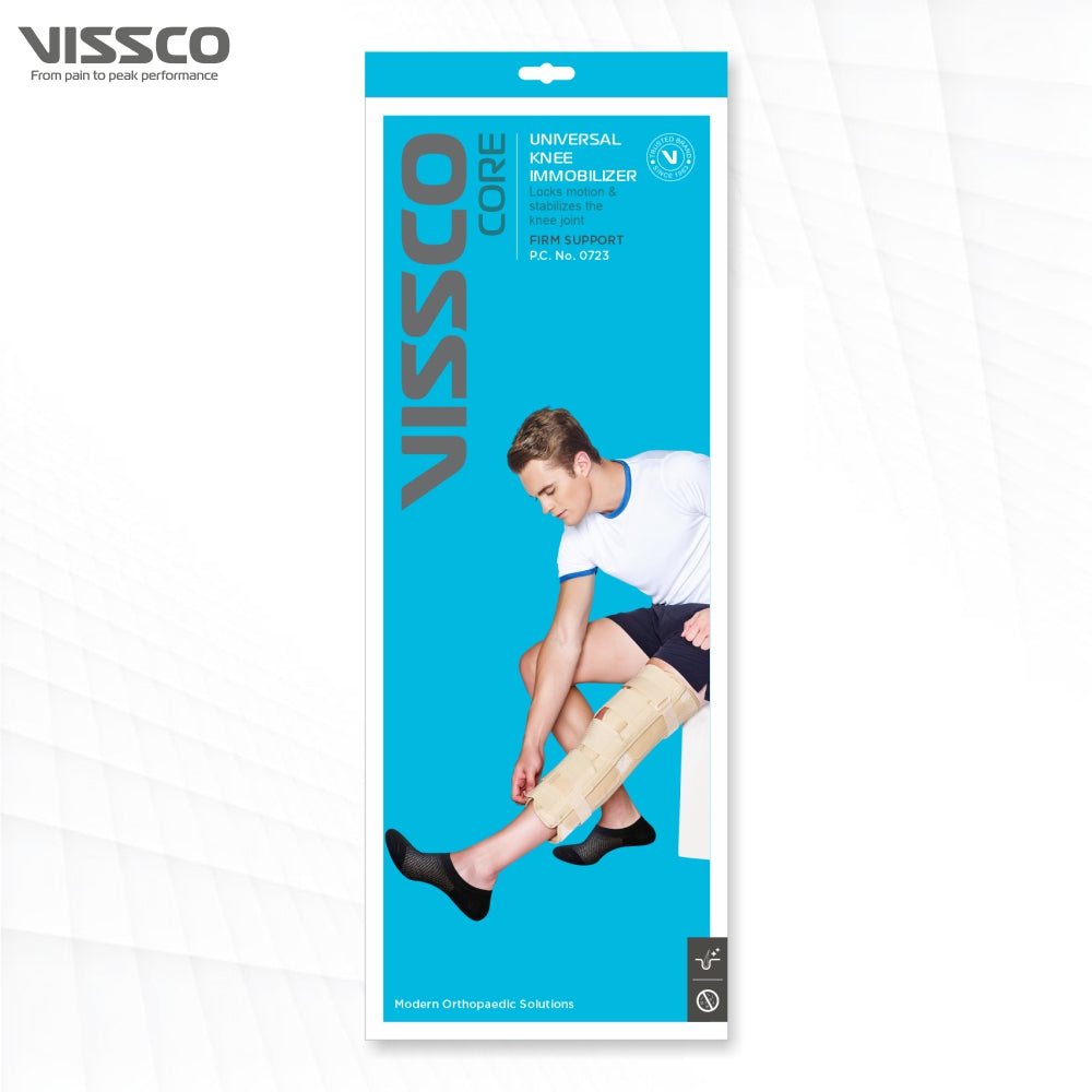 Vissco Knee Immobilizer | Locks the Motion & Stabilizes the Knee Joint (Beige)
