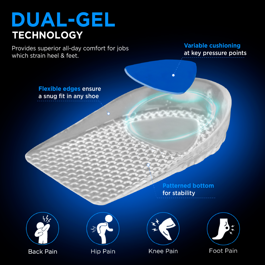 Footsol Gel Heel Cups | All-Day Comfort Heel Cushion for Pain Relief | Shock-Absorbing Heel Pads for Plantar Fasciitis, Heel Spurs & Sports Activities | Cooling Effect & Anti-Slip Grip | 1 Pair