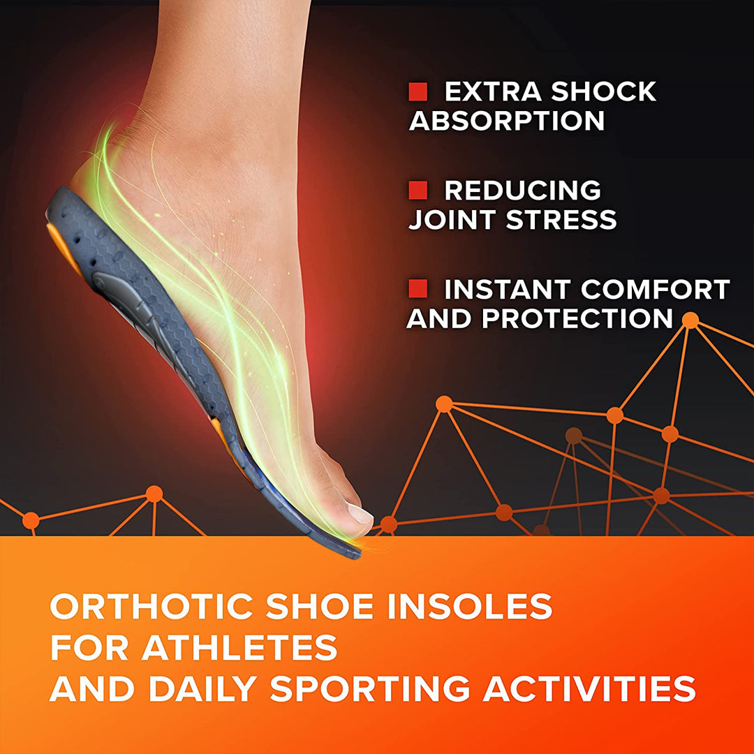 Footsol Shoe Insoles for High Arch, Insoles for Metatarsalgia, Supination, Calluses, Claw Toes, Relief feet and toe pain