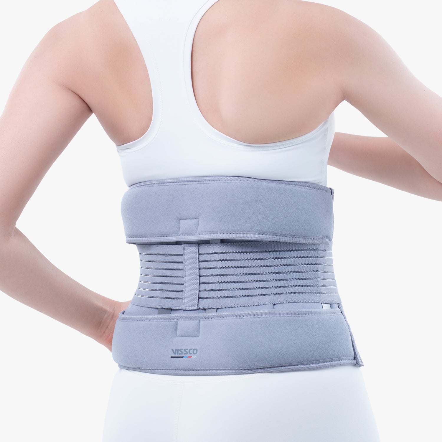Vissco Eco Frame Back Support | Provides Firm Support to the Lumbar Spine & Locks Movement (Grey)