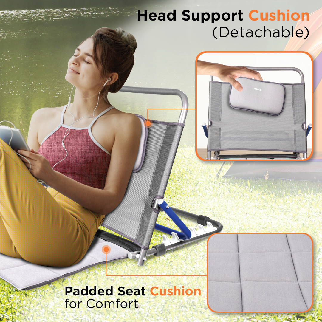 Vissco Orthopaedic Hospital Back Rest|Back Support for Hospitalised & Bed Ridden Patients (Black)