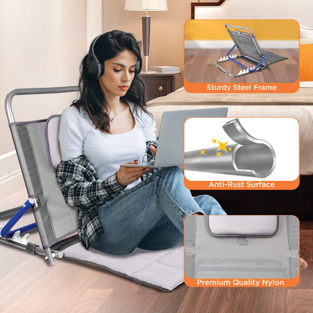 Vissco Orthopaedic Hospital Back Rest|Back Support for Hospitalised & Bed Ridden Patients (Black)