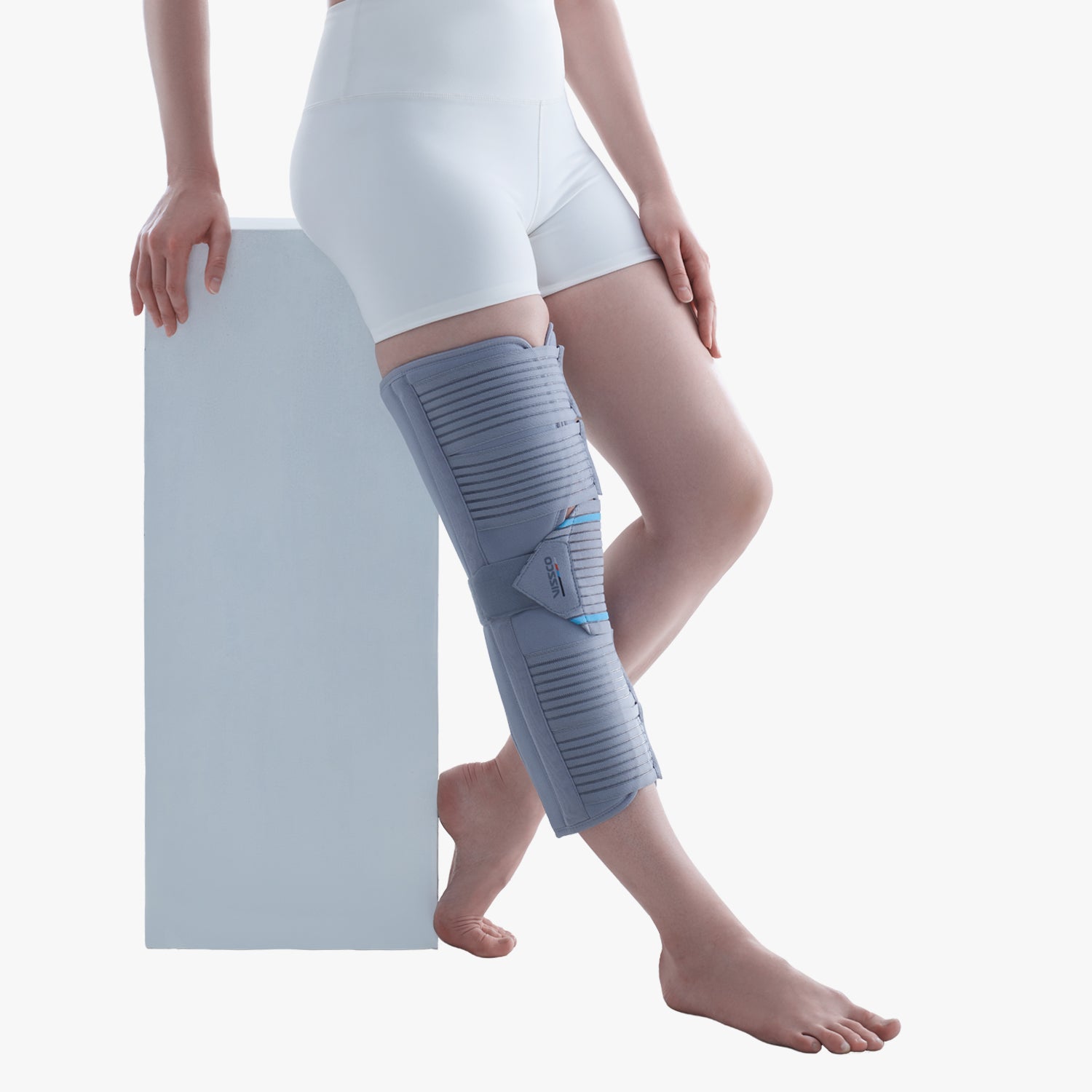 Vissco Knee Brace - Long (19" Brace) | Ideal firm Knee support that limits knee motion & stabilizes the knee with mediolateral metal supports | Color - Beige