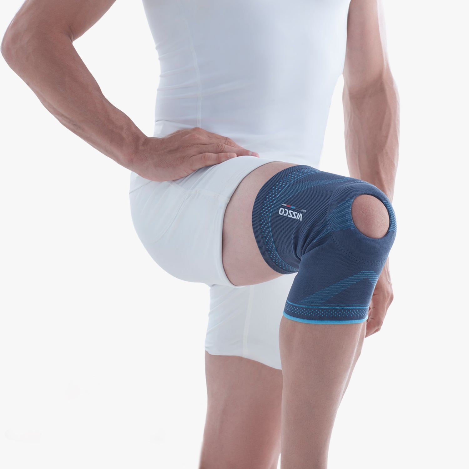 Vissco Knee Cap With Open Patella |Ideal mild support to reduce pressure on patella & provide Pain Relief | Color - Grey (Single Piece)