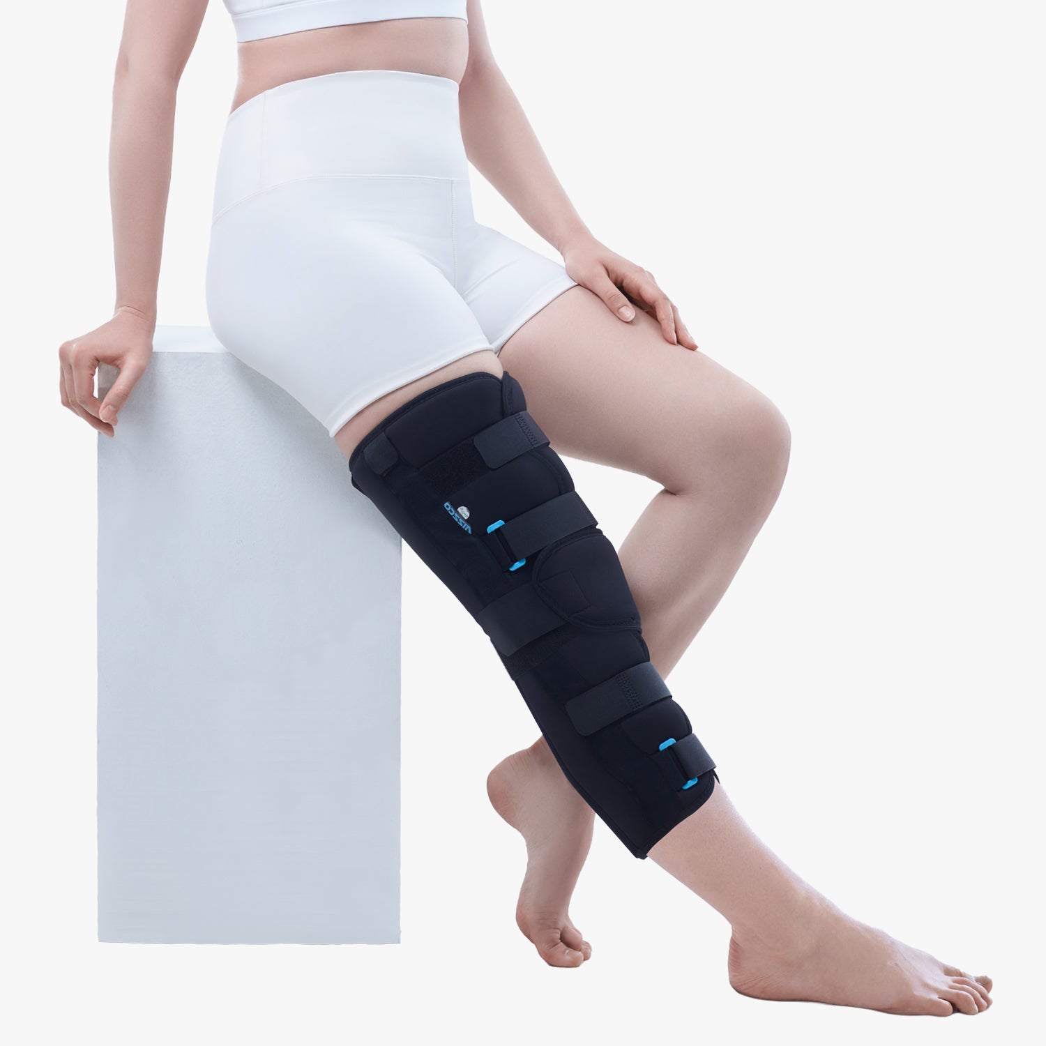 Vissco Knee Stabler - Long (19" Brace) |Ideal firm Knee support that limits knee motion & stabilizes the knee with mediolateral metal supports | Color - Black